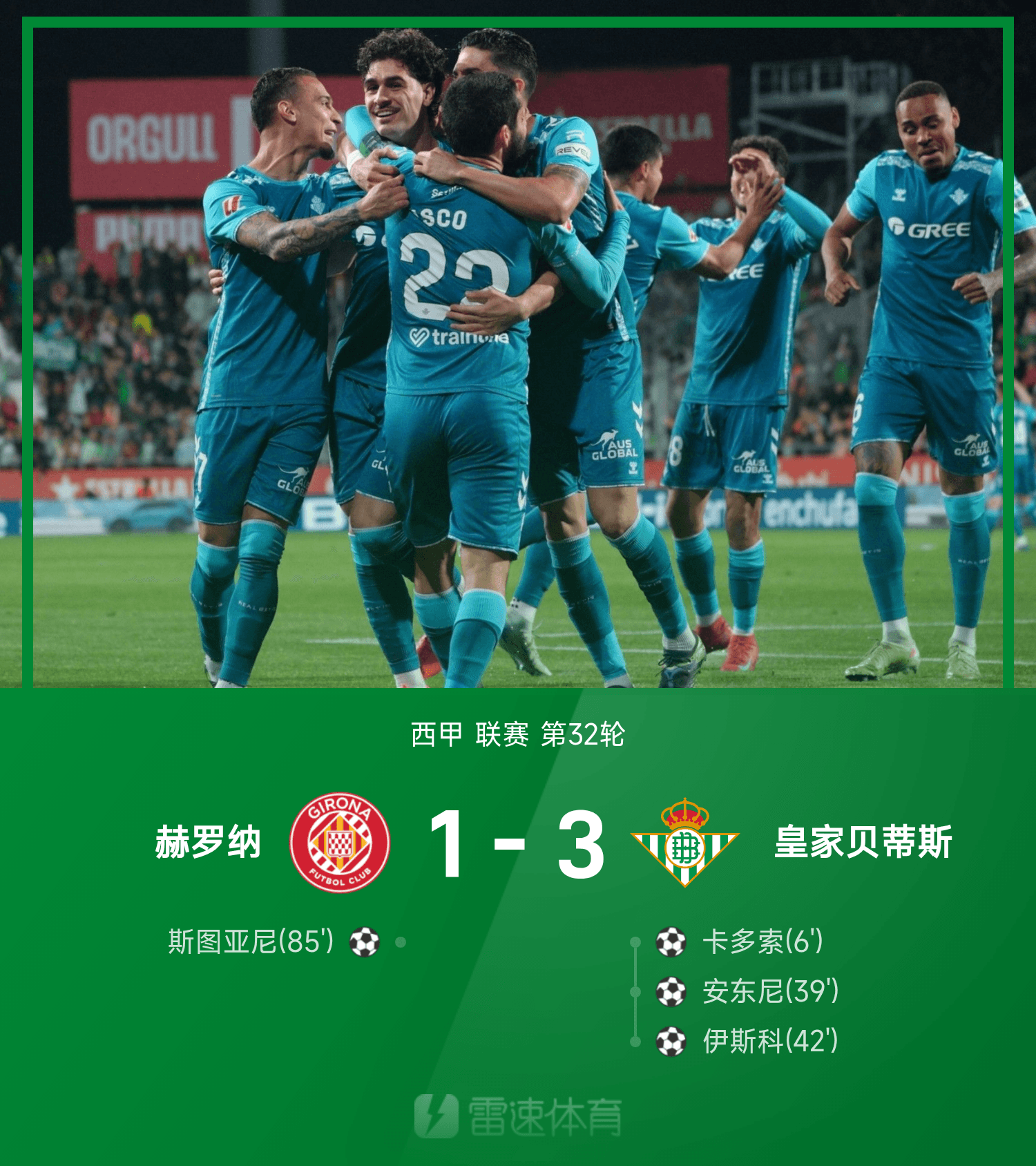 ⚽Báo cáo La Liga: Anthony ghi bàn, Isco ghi 1 bàn và kiến ​​tạo 1, Betis đánh bại Girona 3-1